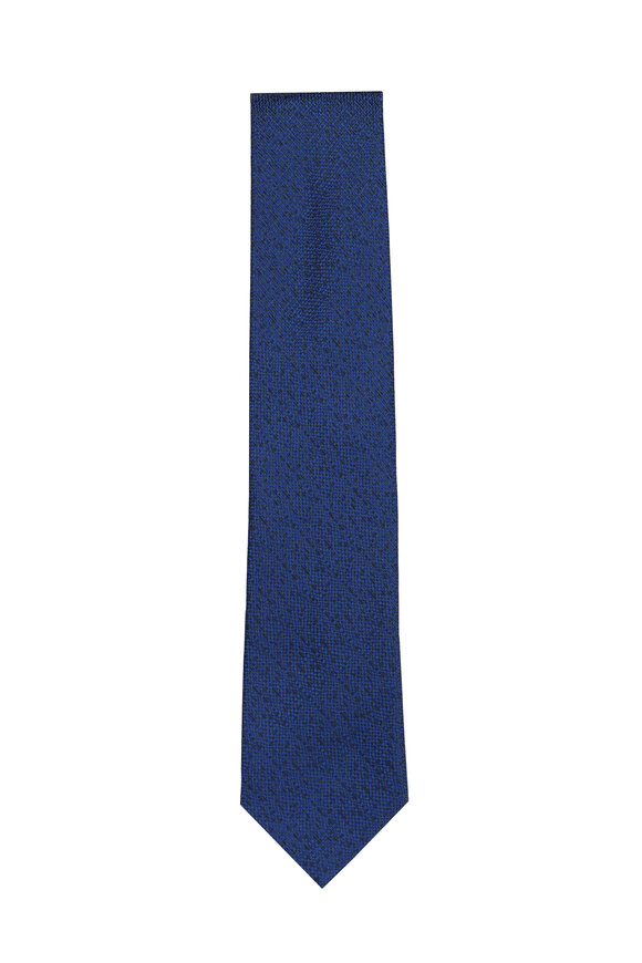 Cesare Attolini Solid Navy Silk Necktie