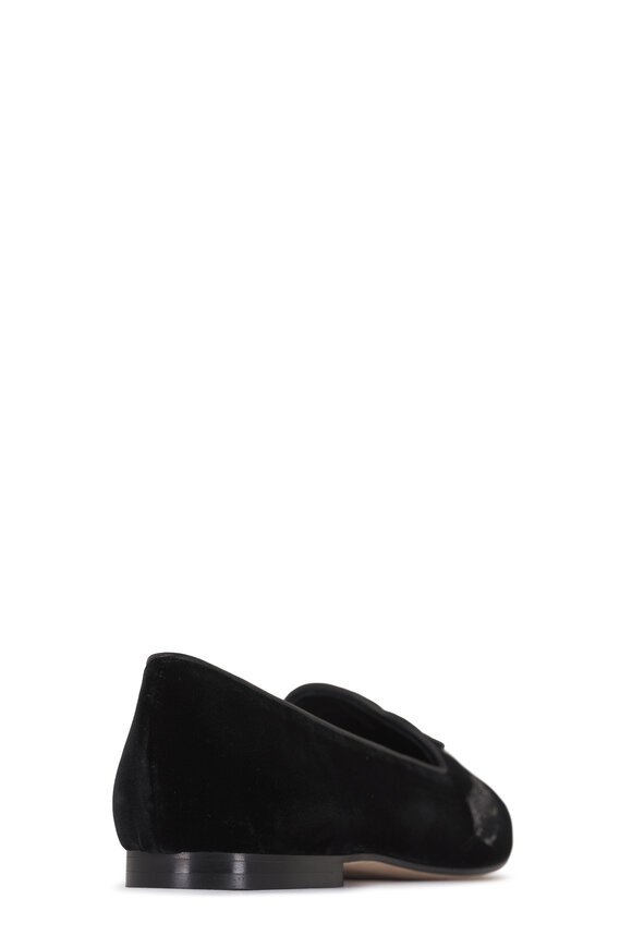 Arteana Gigi Black Velvet Embellished Feather Slipper - view 4