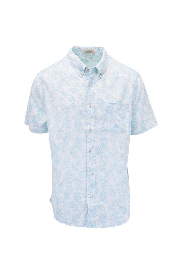Faherty Brand - Blue Sky Floral Print Short Sleeve Breeze Shirt
