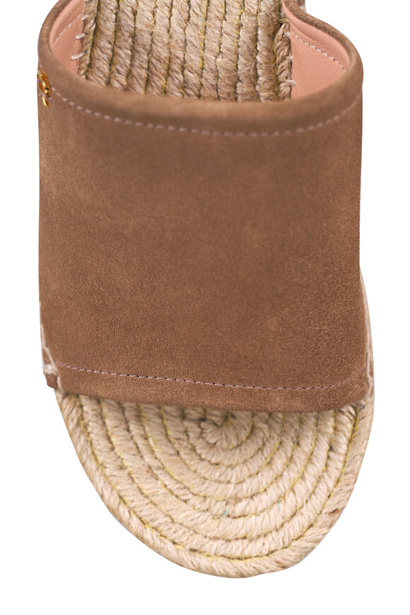 Gianvito Rossi Camel & Natural Suede Wedge Sandal - view 5