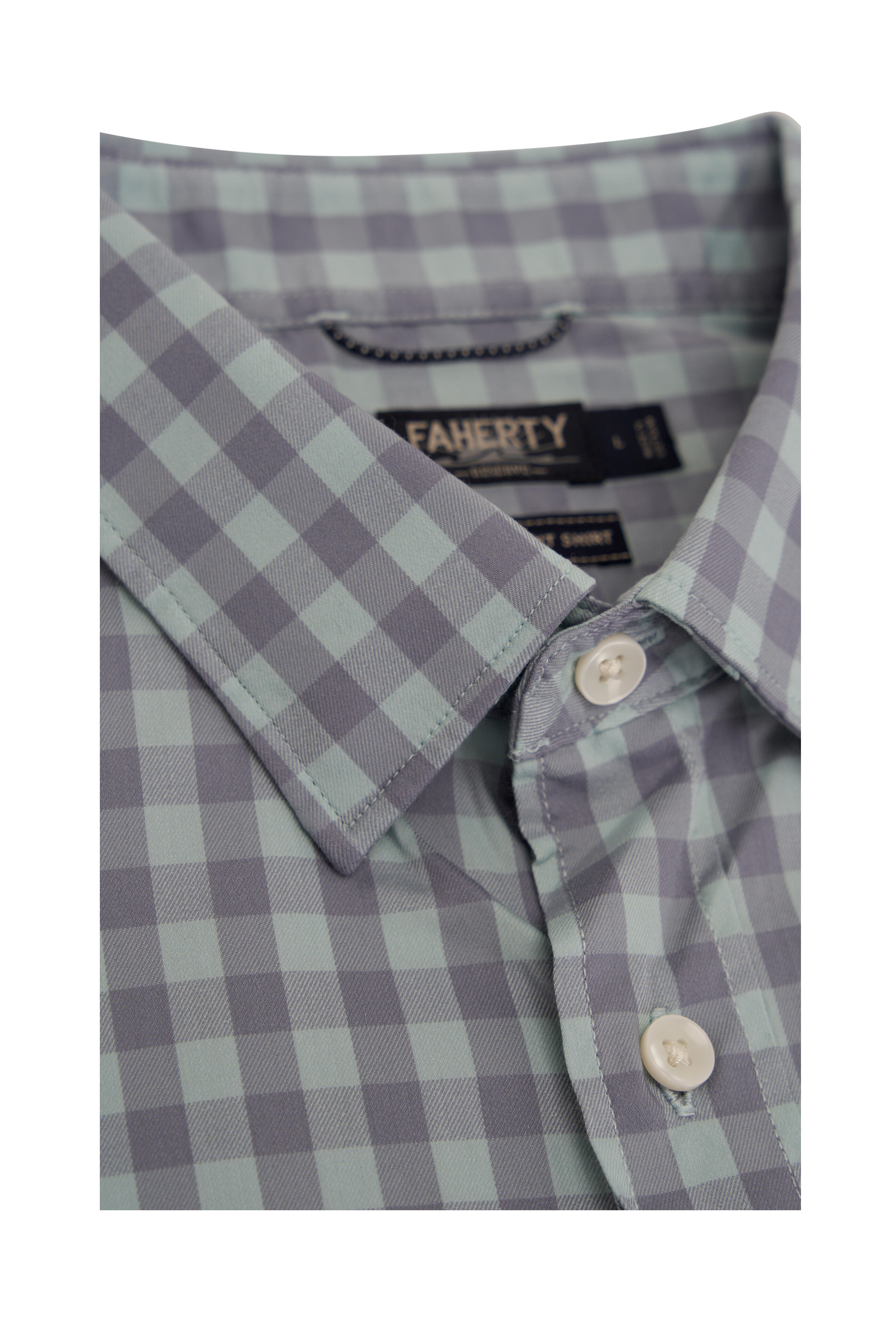 Faherty Brand - Movement Teal Coast Gingham Plaid Sport Shirt