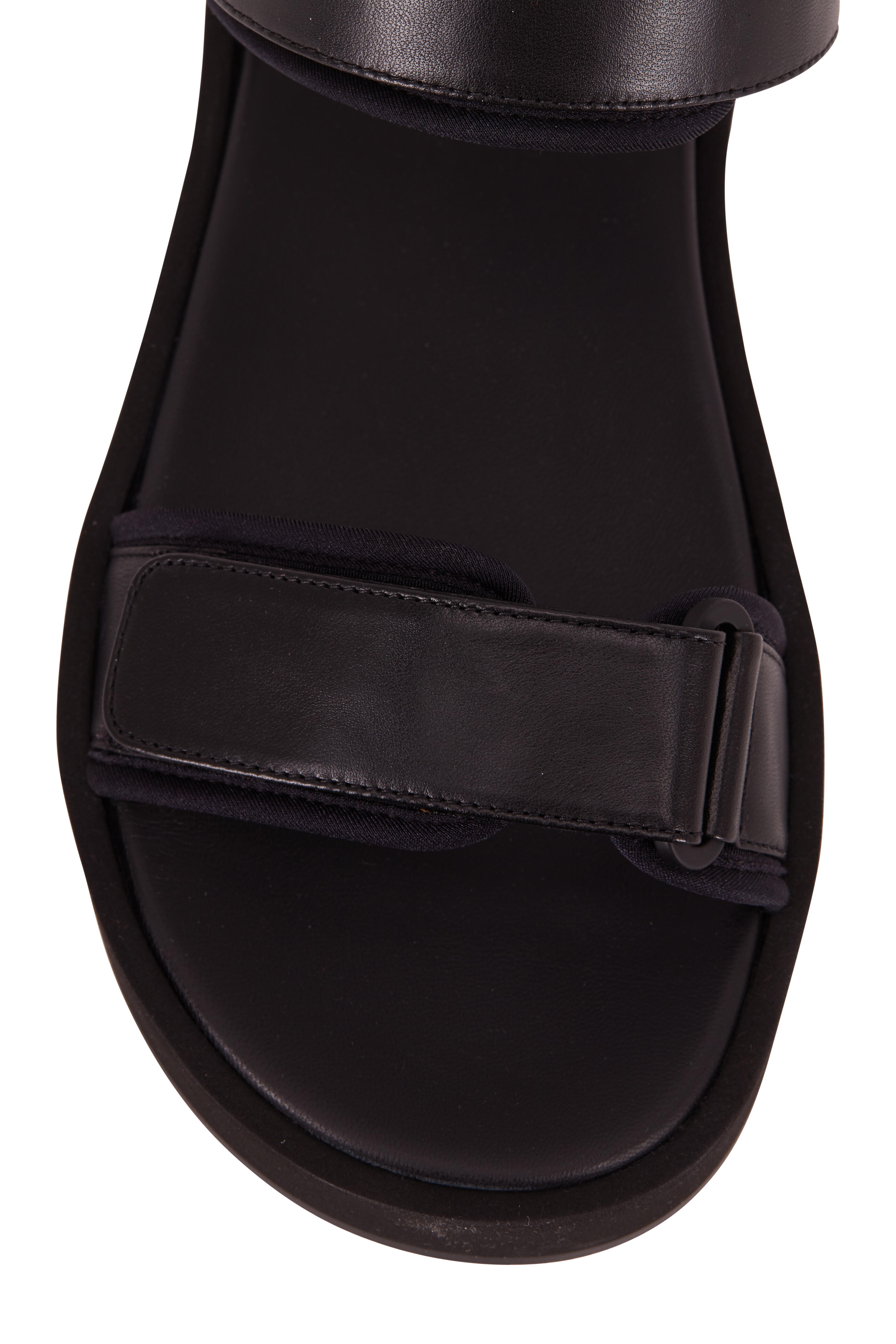 The Row Black Hook Loop Velcro Nappa Sandal