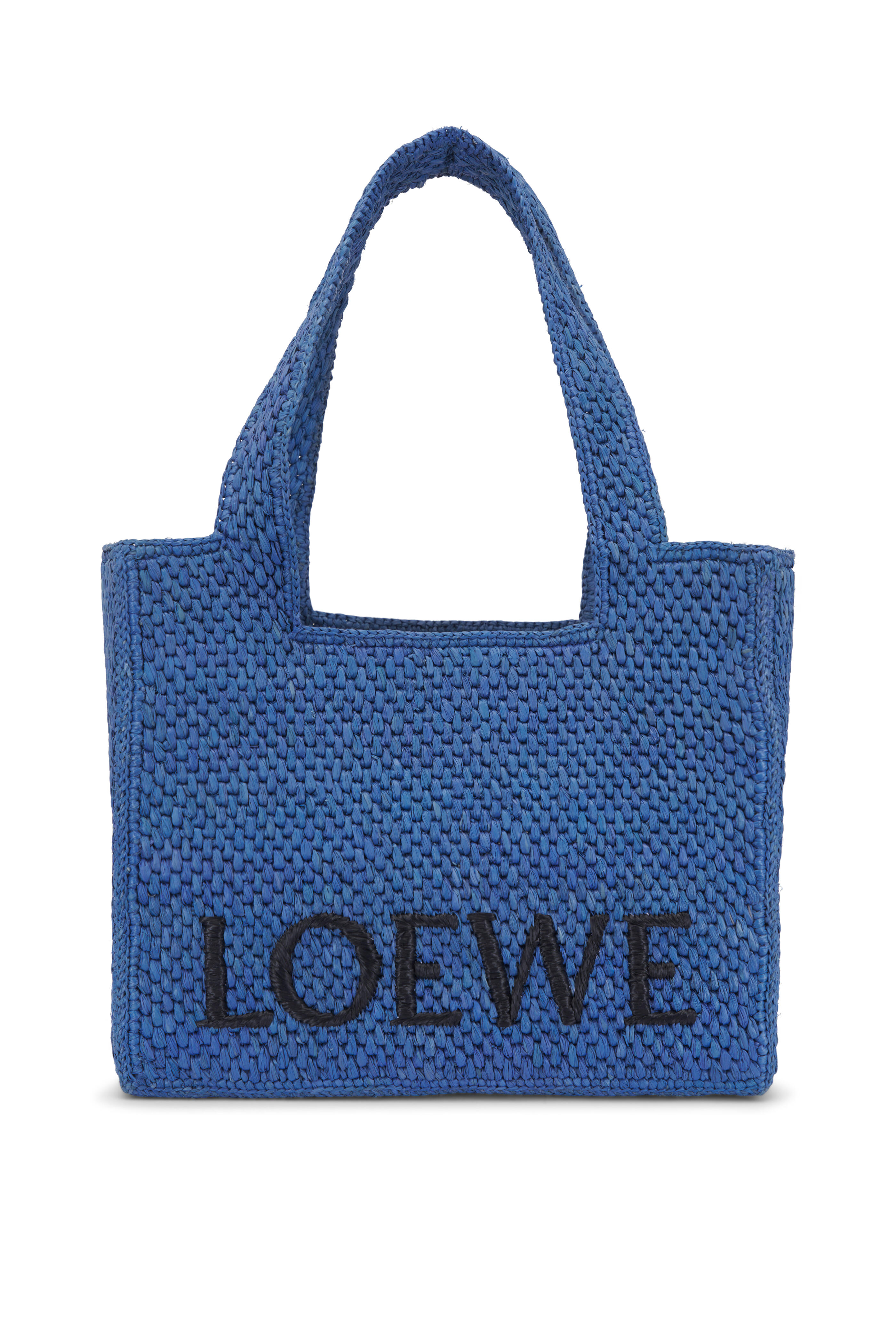 Loewe - Medium Light Blue Raffia Tote