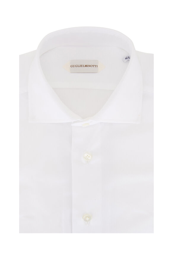 Guglielminotti - Solid White Textured Dress Shirt