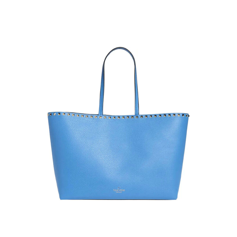 Valentino Garavani - Rockstud Vitello Tote Bag in Denim