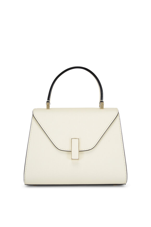 Valextra Mini Iside Pergamena White Leather Top Handle Bag