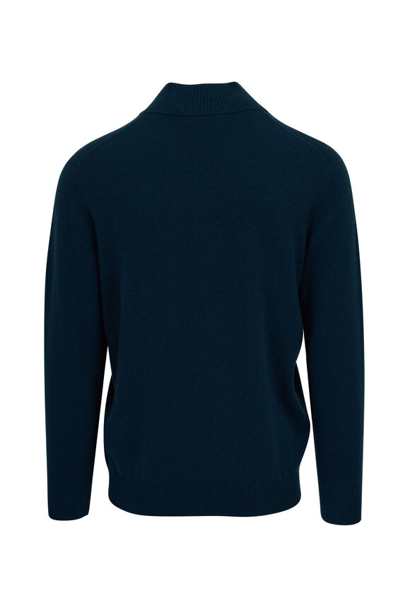 Kinross - Teal Suede Trim Quarter Zip Pullover