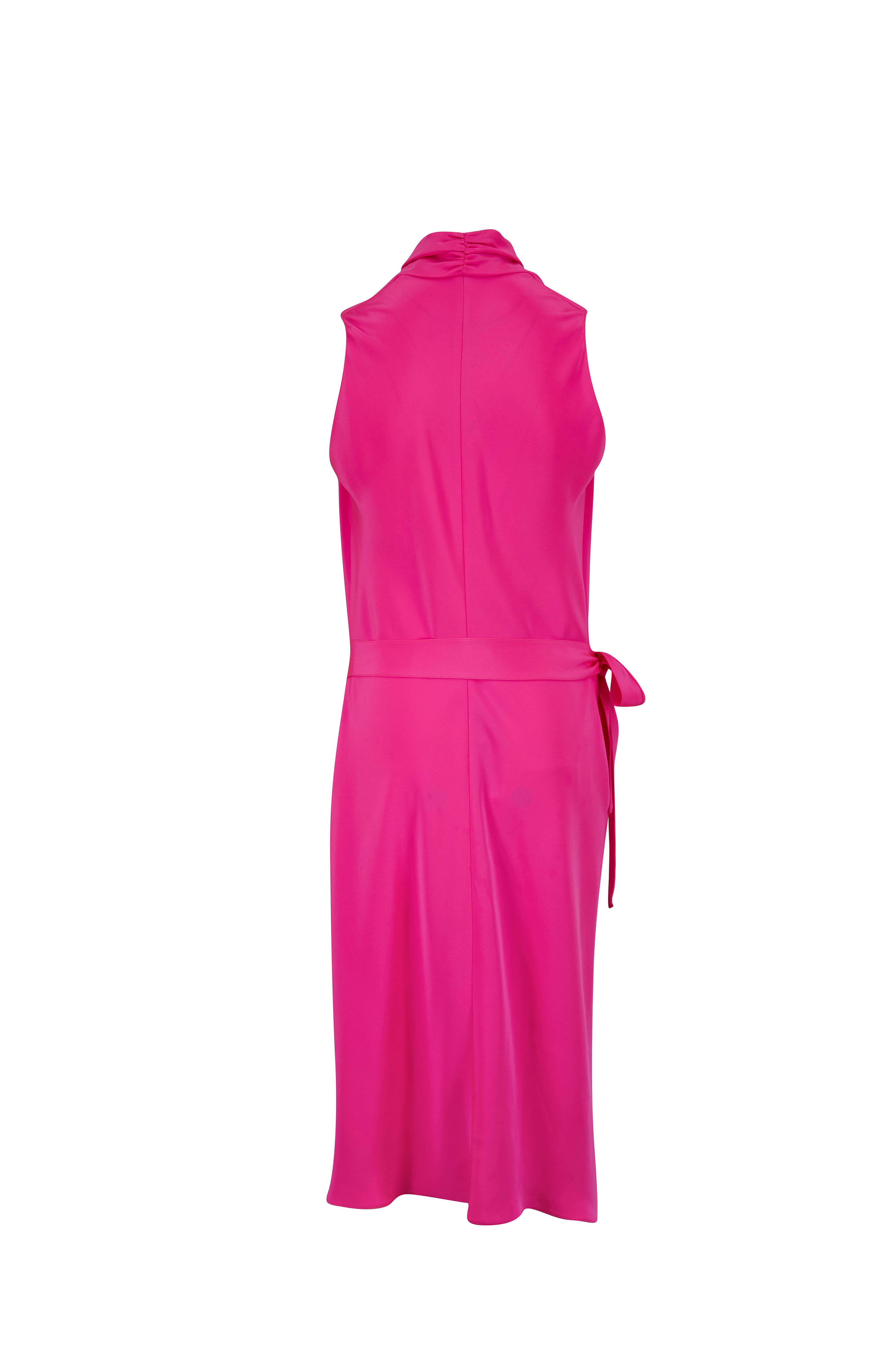 Peter Cohen - Victor Fuchsia Sleeveless Silk Wrap Dress