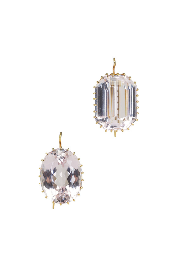 Renee Lewis Antique Kunzite & Pink Beryl Drop Earrings