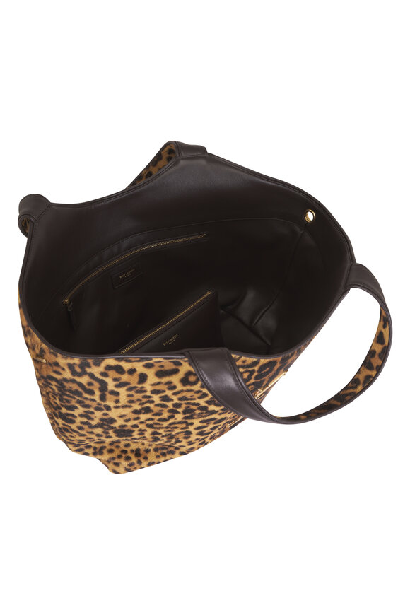 Saint Laurent Medium Icare Animal Print Shopping Tote - view 6