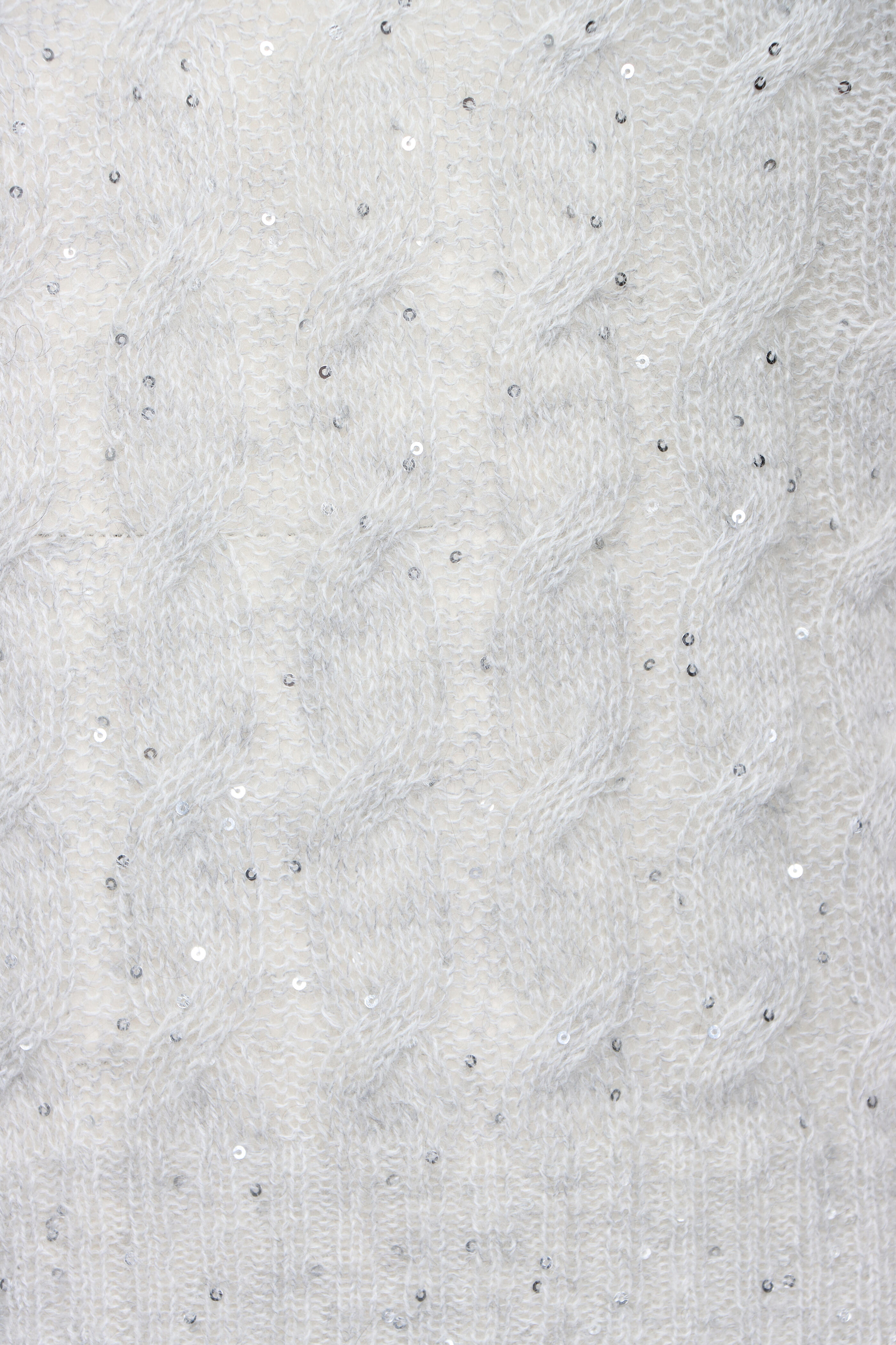 Brunello Cucinelli - Glam Grey Mohair Cableknit Sweater