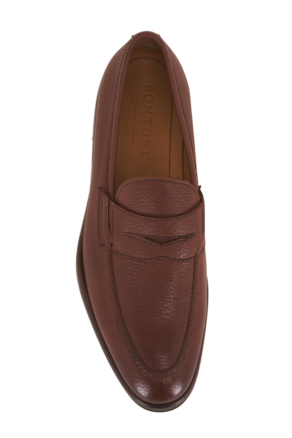 Bontoni - Principe Chocolate Deerskin Penny Loafer