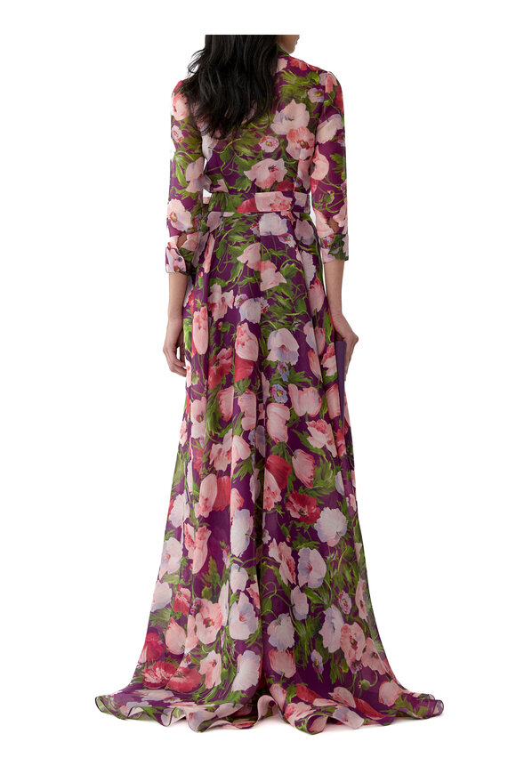 Carolina Herrera Silk Poppy Print Trench Dress - view 3