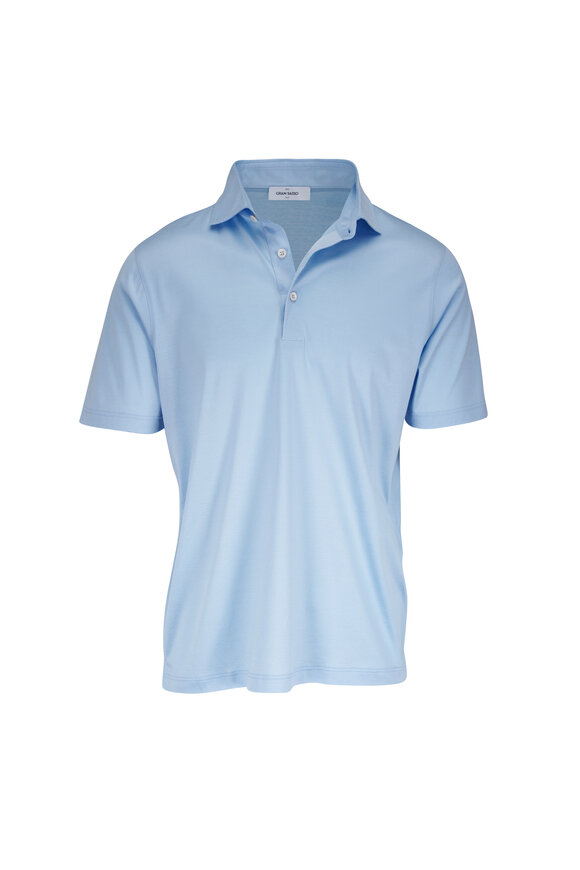 Gran Sasso Light Blue Fine Cotton Polo