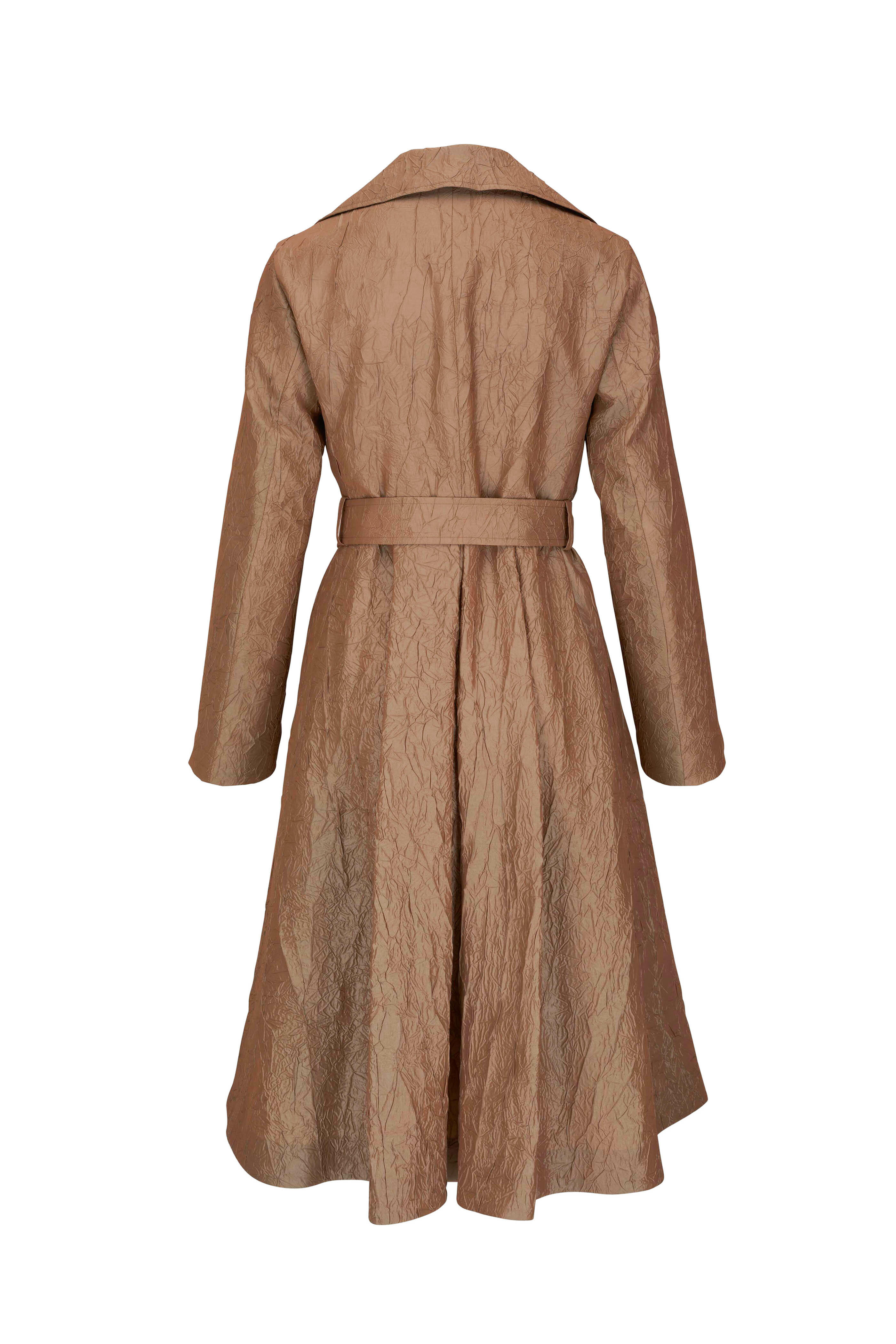 Akris Punto - Beige Crushed Taffeta Water Repellant Trench Coat