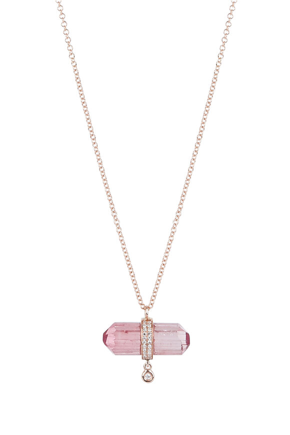 Kai Linz - Rose Gold Tourmaline & Diamond Necklace