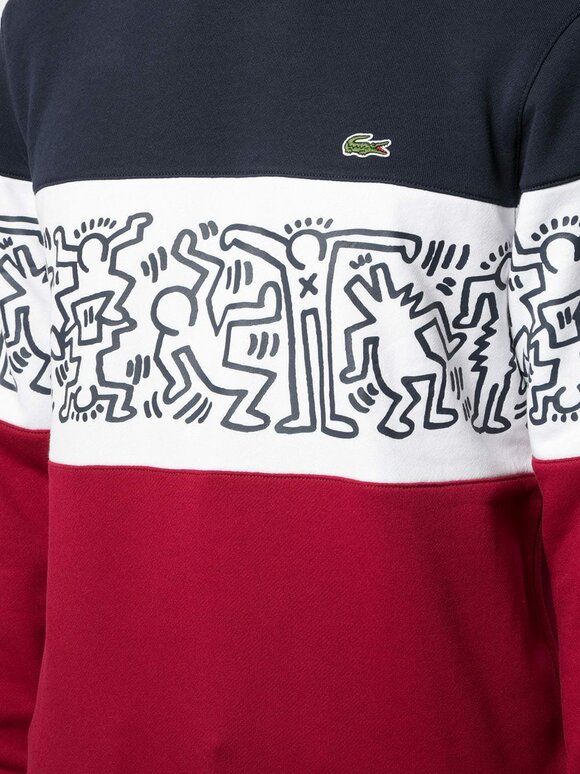Lacoste - Red, White & Blue French Terry Printed Sweatshirt