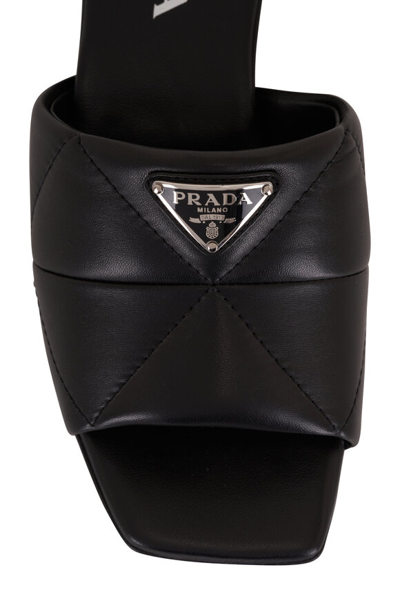 Prada - Black Quilted Nappa Leather Slide, 35mm