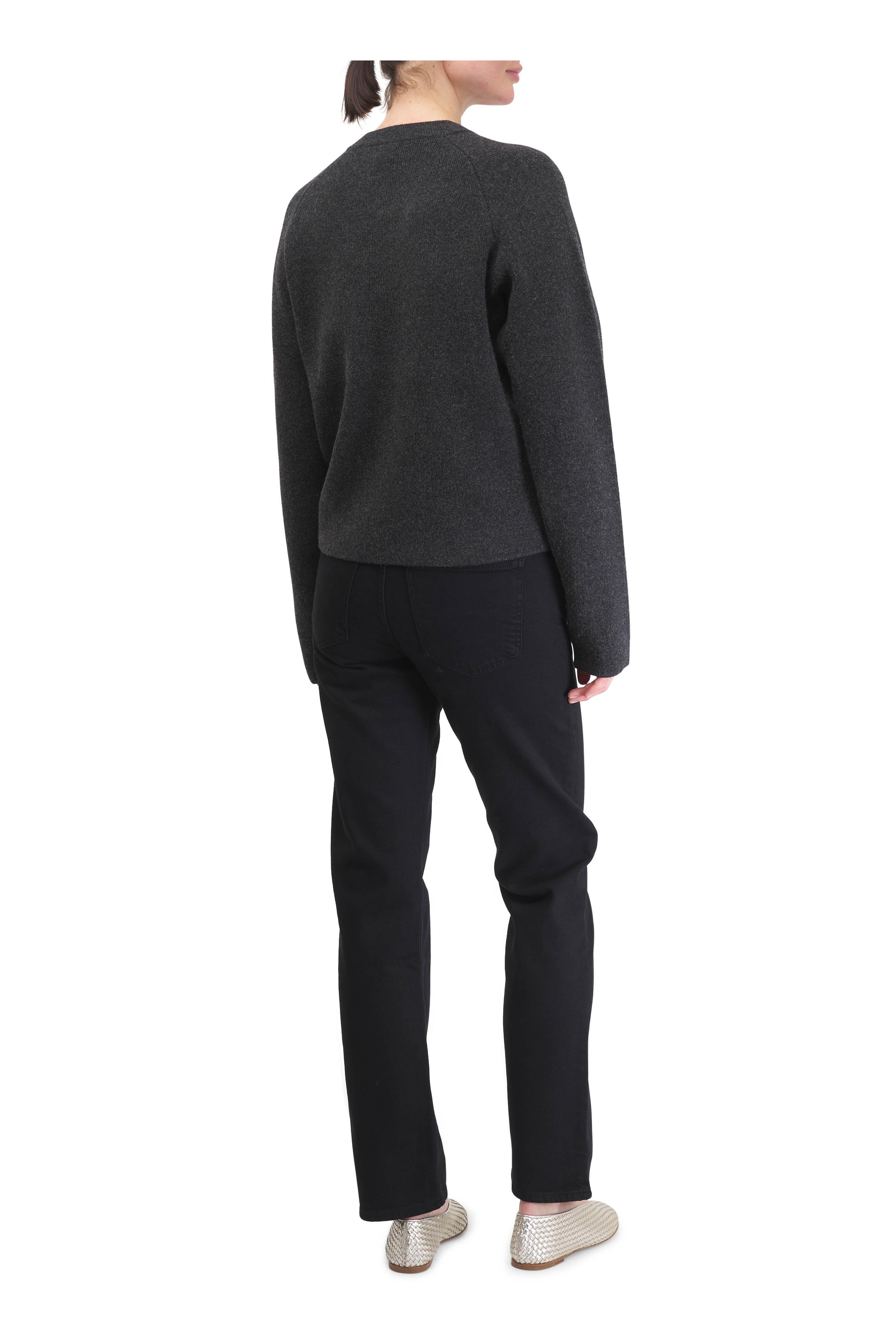 Totême - Charcoal Hammered Button Cardigan