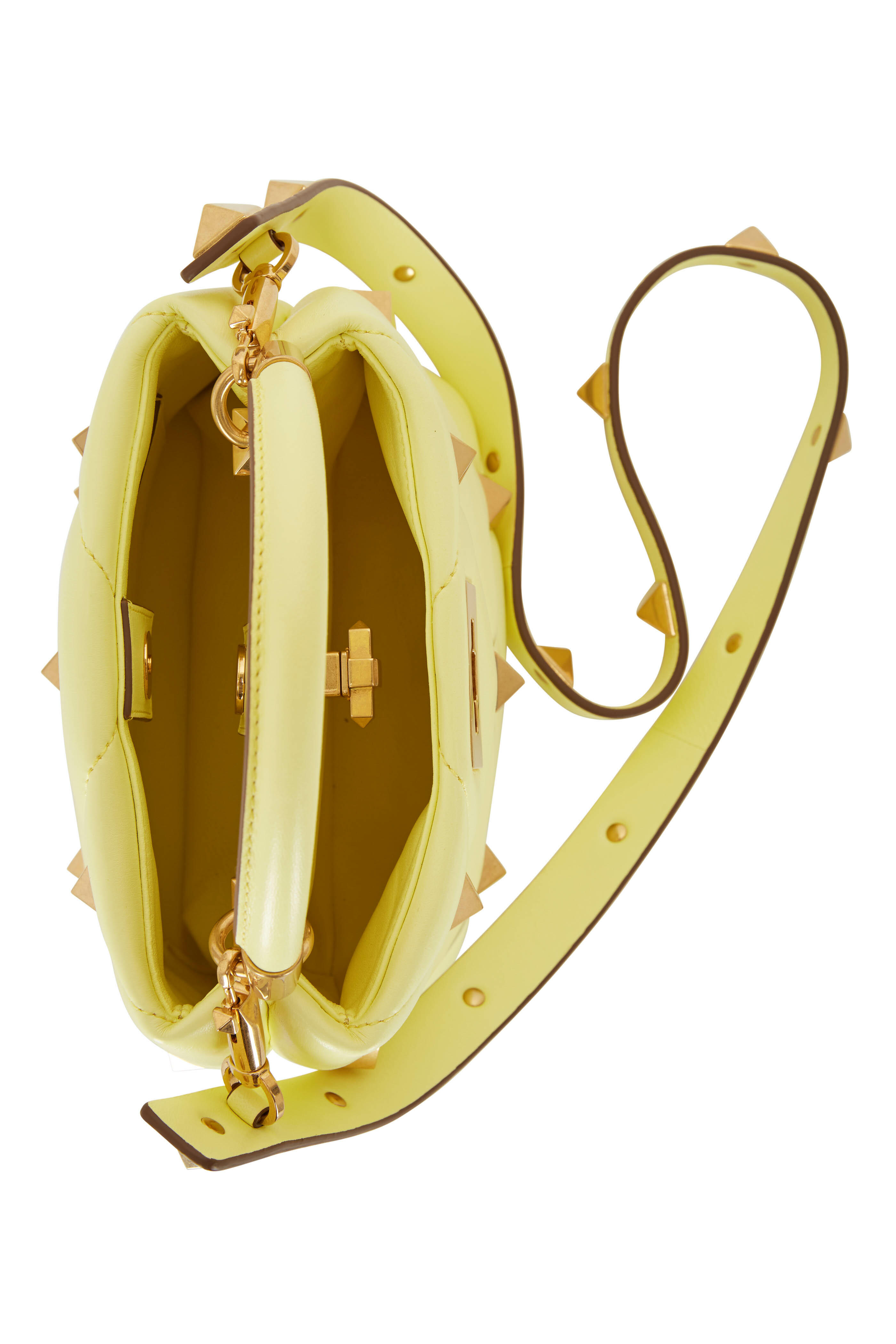 Valentino Garavani - Small Roman Stud The Handle Lime Sorbet Bag