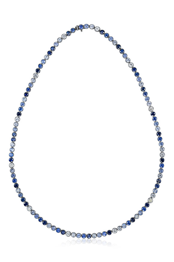 Nam Cho 18k Multi-Shade Blue Sapphire Riviera Necklace - view 1