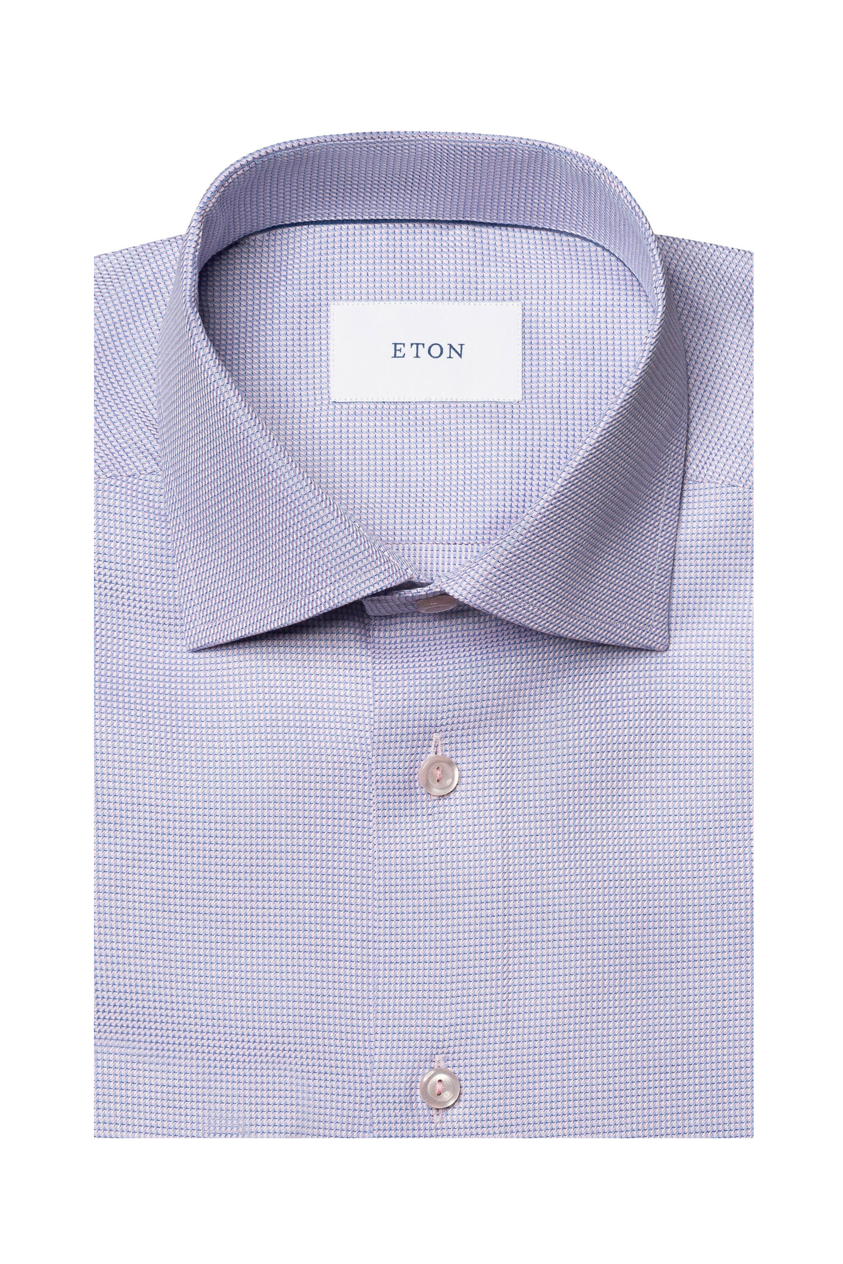 Eton - Pink Micro Dot Cotton Dress Shirt - view 7