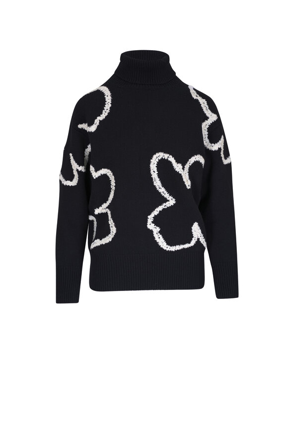 Carolina Herrera Black & White Embellished Sweater