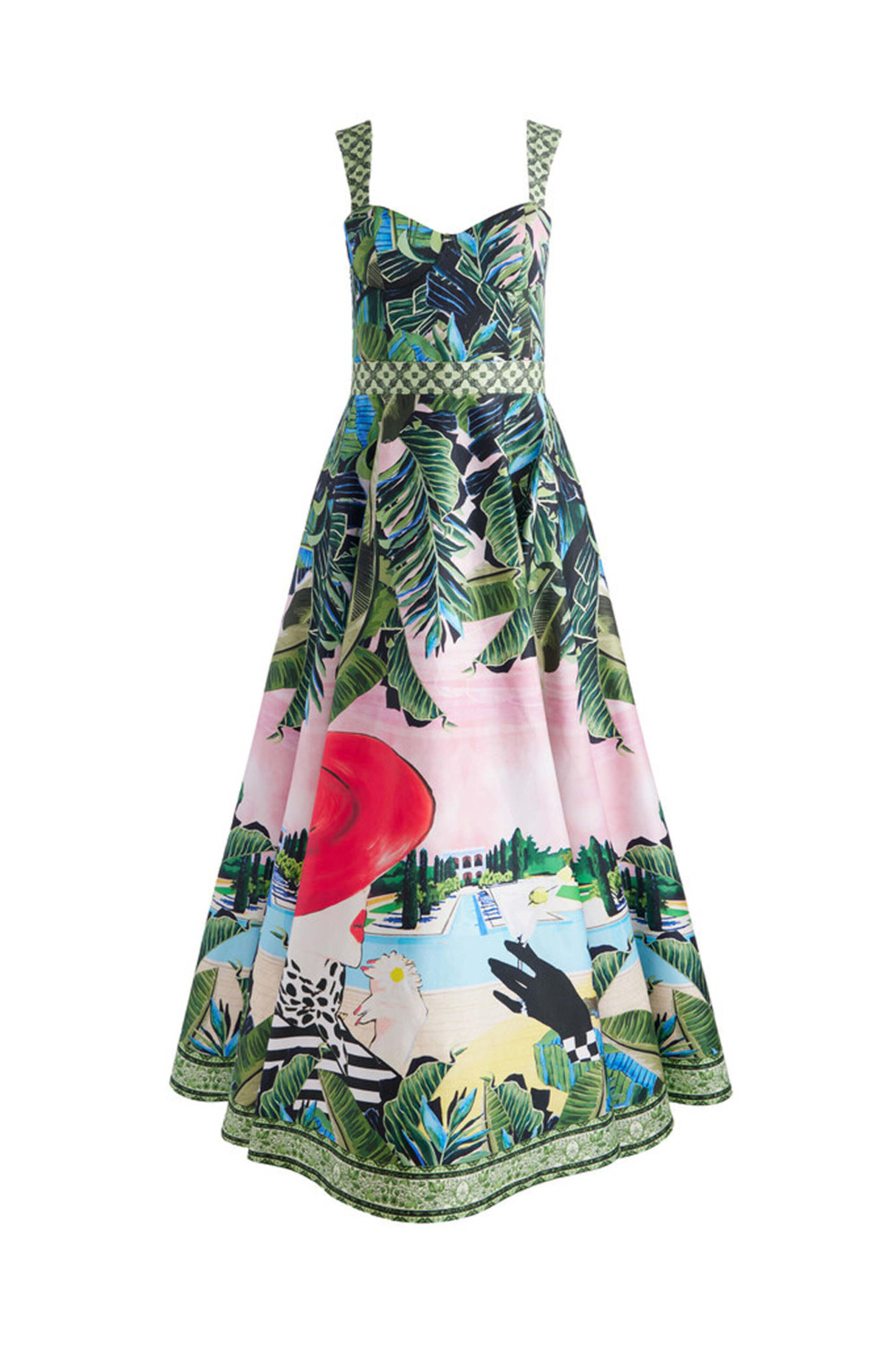 Alice & Olivia - Palm Beach Fia Fit and Flare Midi Dress