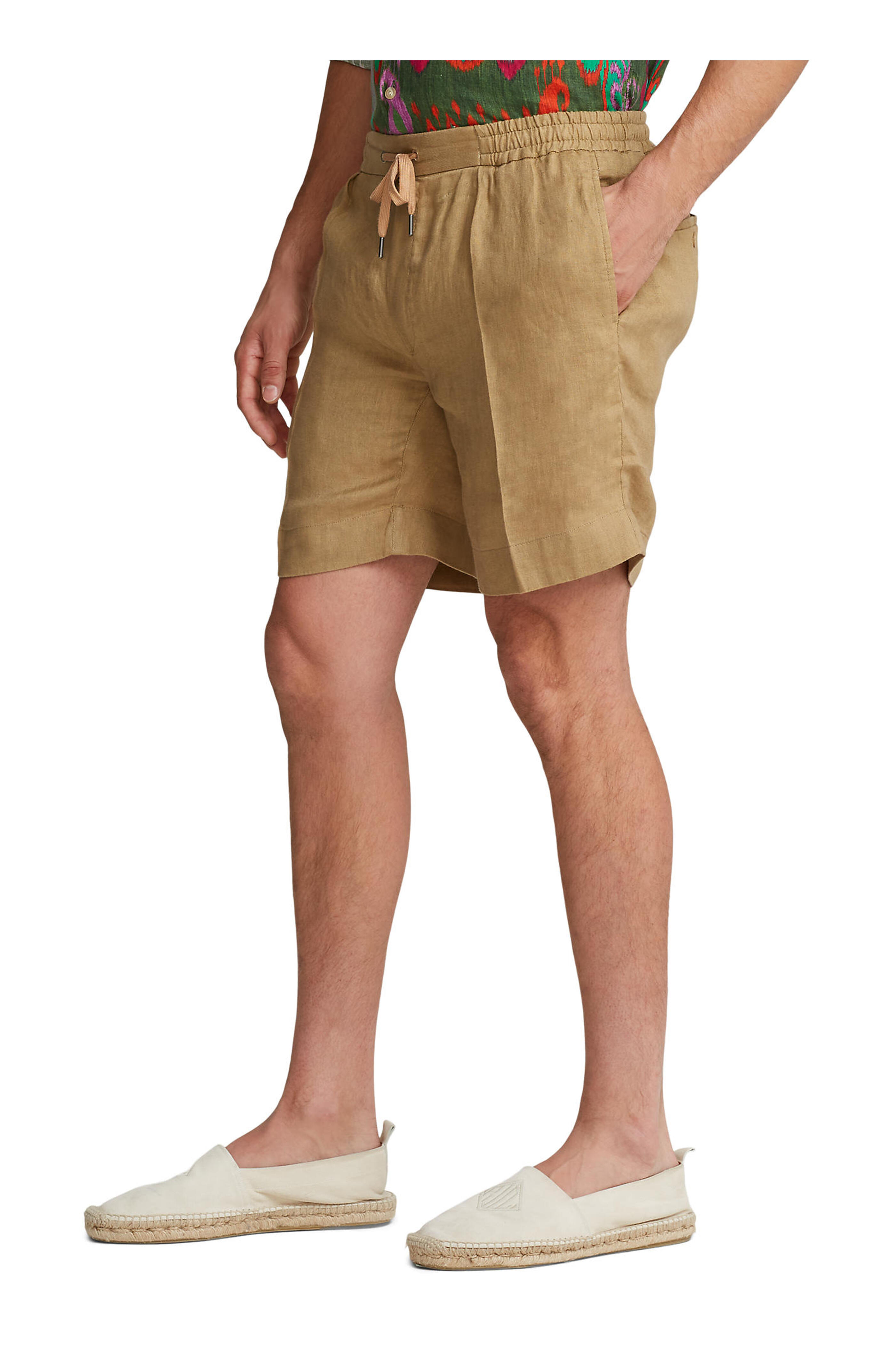 Ralph Lauren Purple Label - Regiment Khaki Textured Linen Dobby Shorts