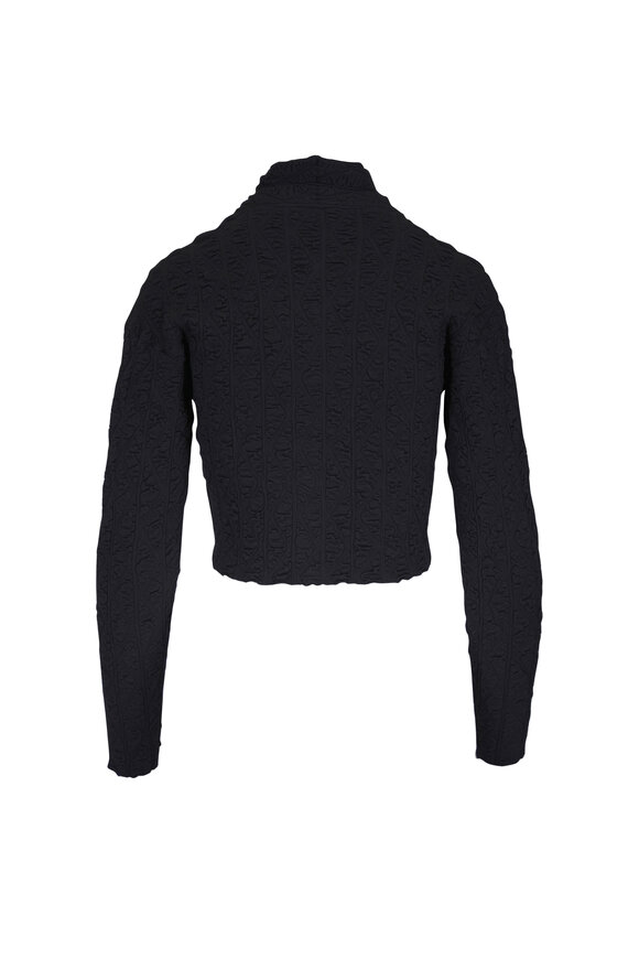 Loro Piana Lavender Black Wool Ruched Cardigan - view 2