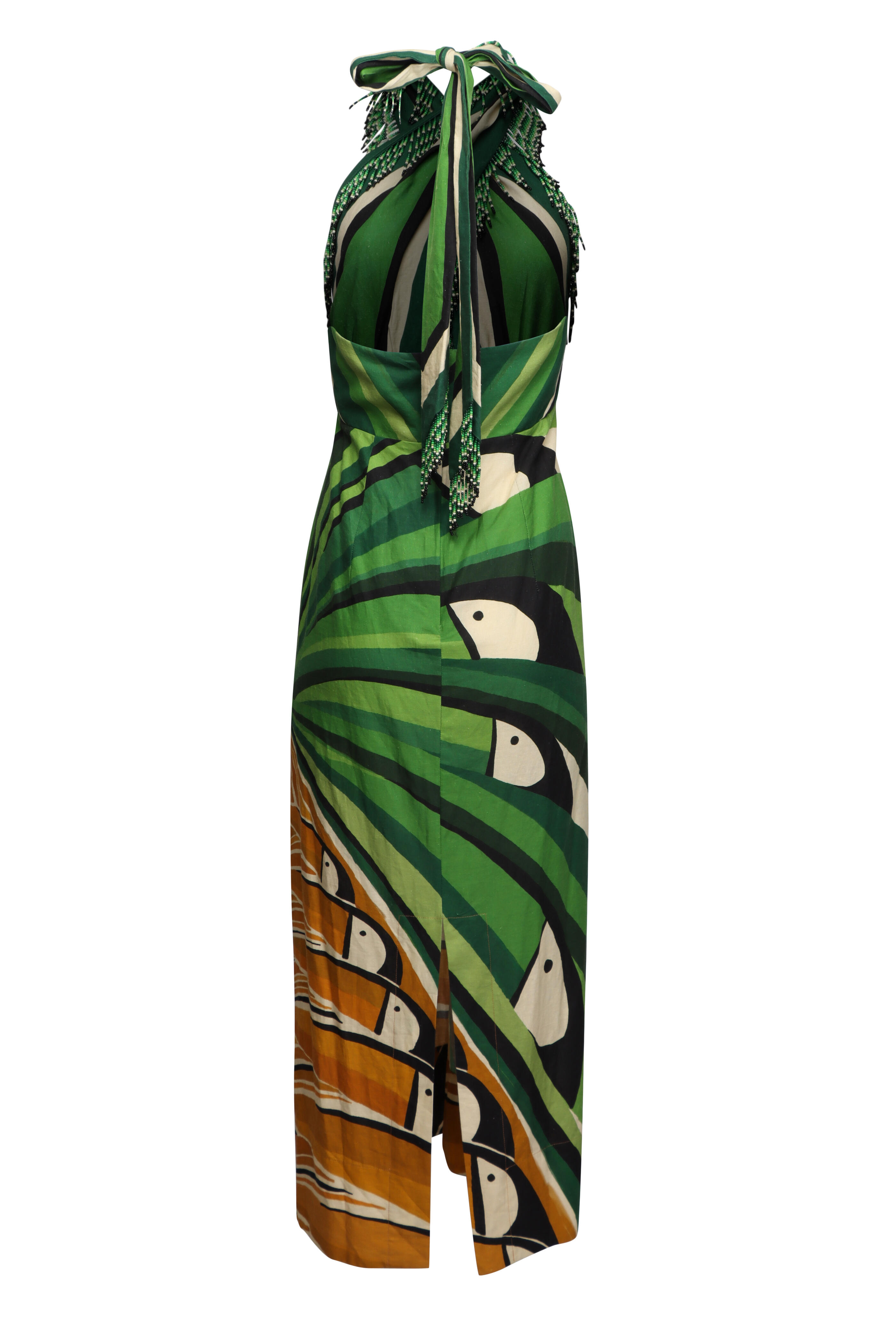 Farm Rio - Toucan Tree Green Beaded Midi Dress