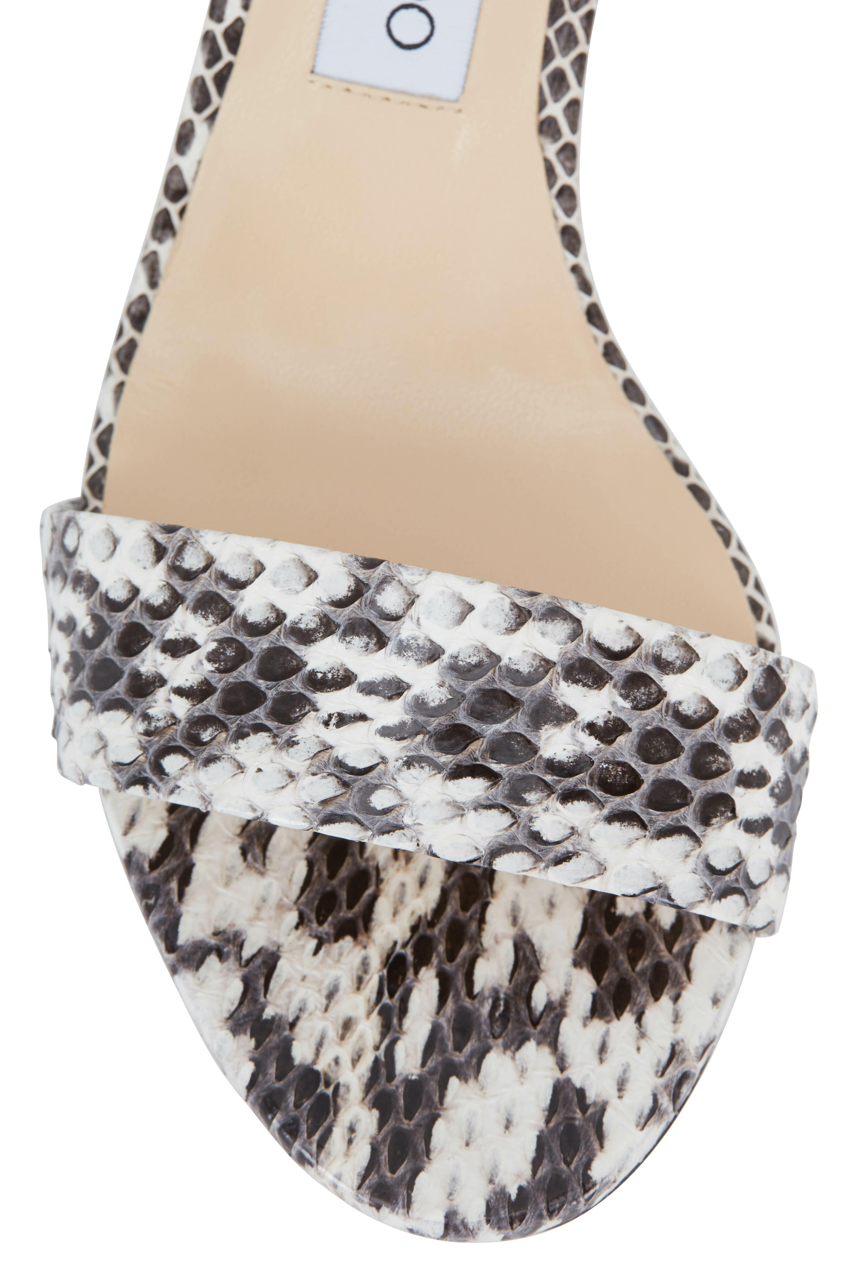 Jimmy Choo - Jaimie Natural Glossy Snakeskin Sandal, 40mm