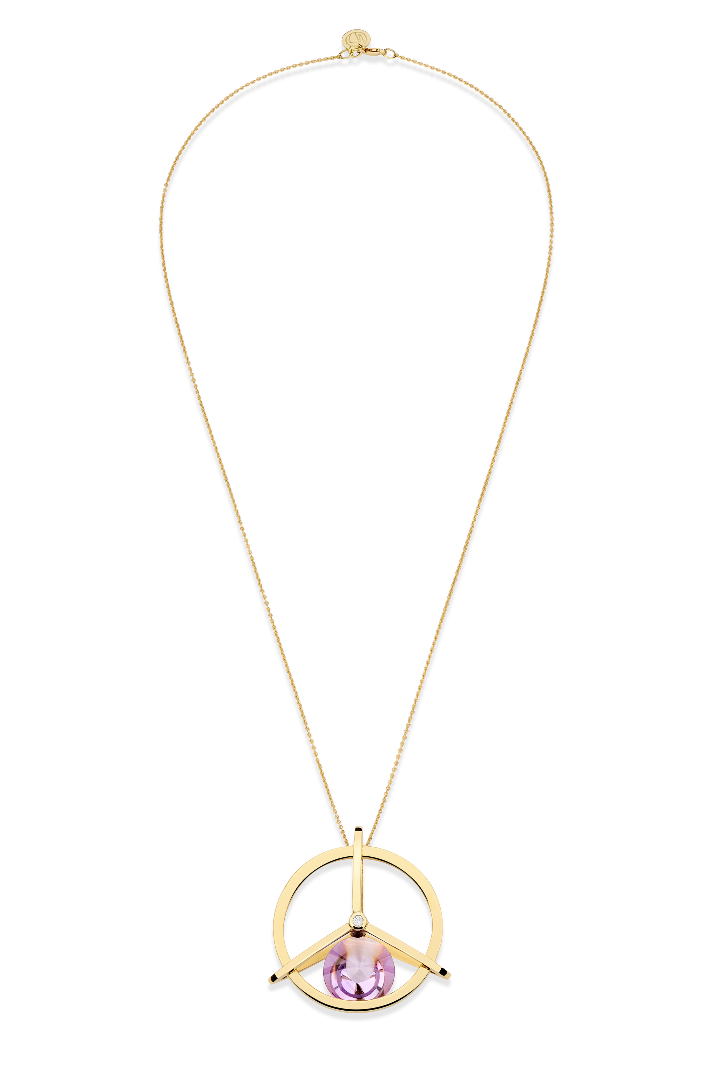 Yael Sonia - Small Spinning Top Amethyst Pendant