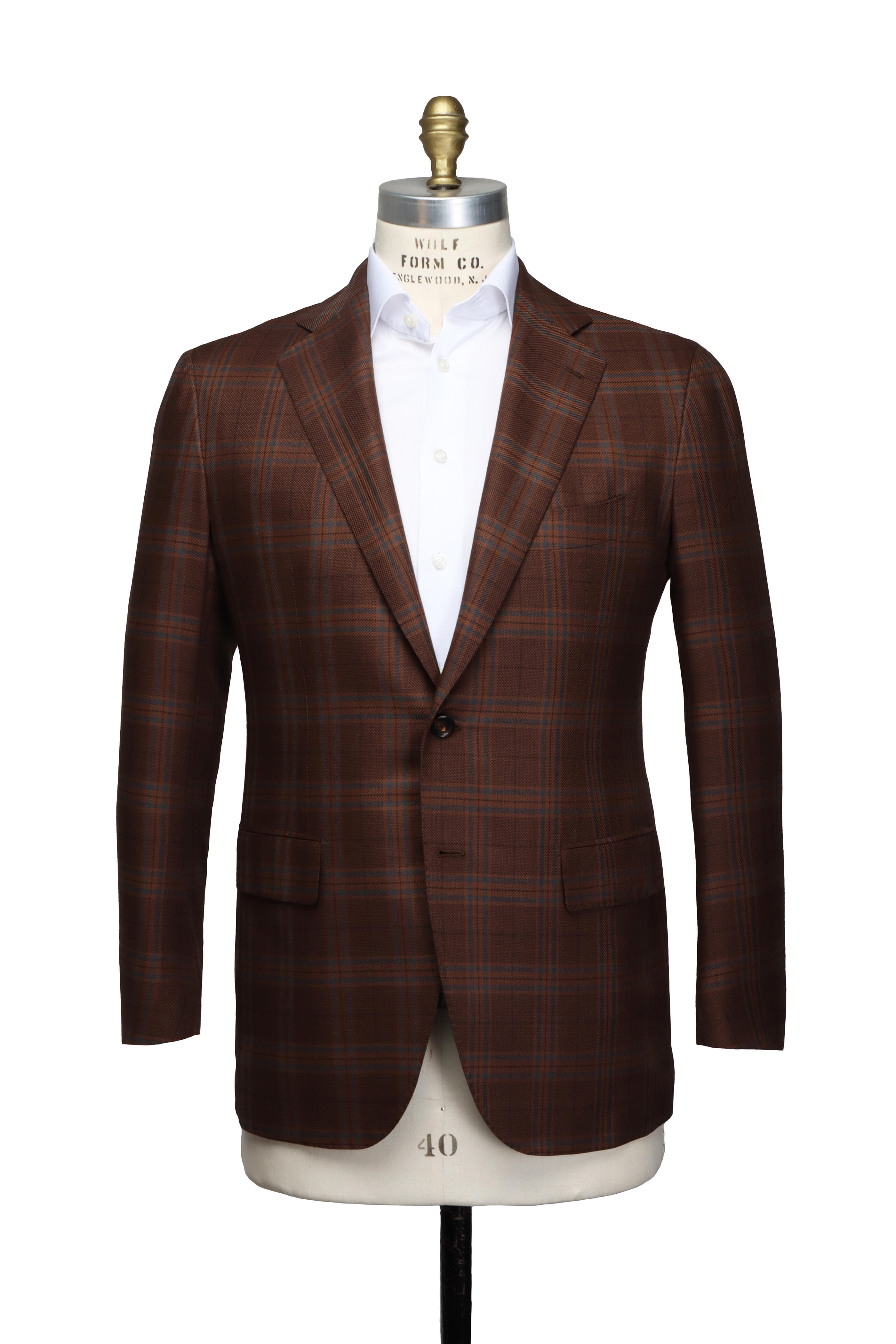 Cesare Attolini - Dark Chocolate & Teal Wool Sportcoat