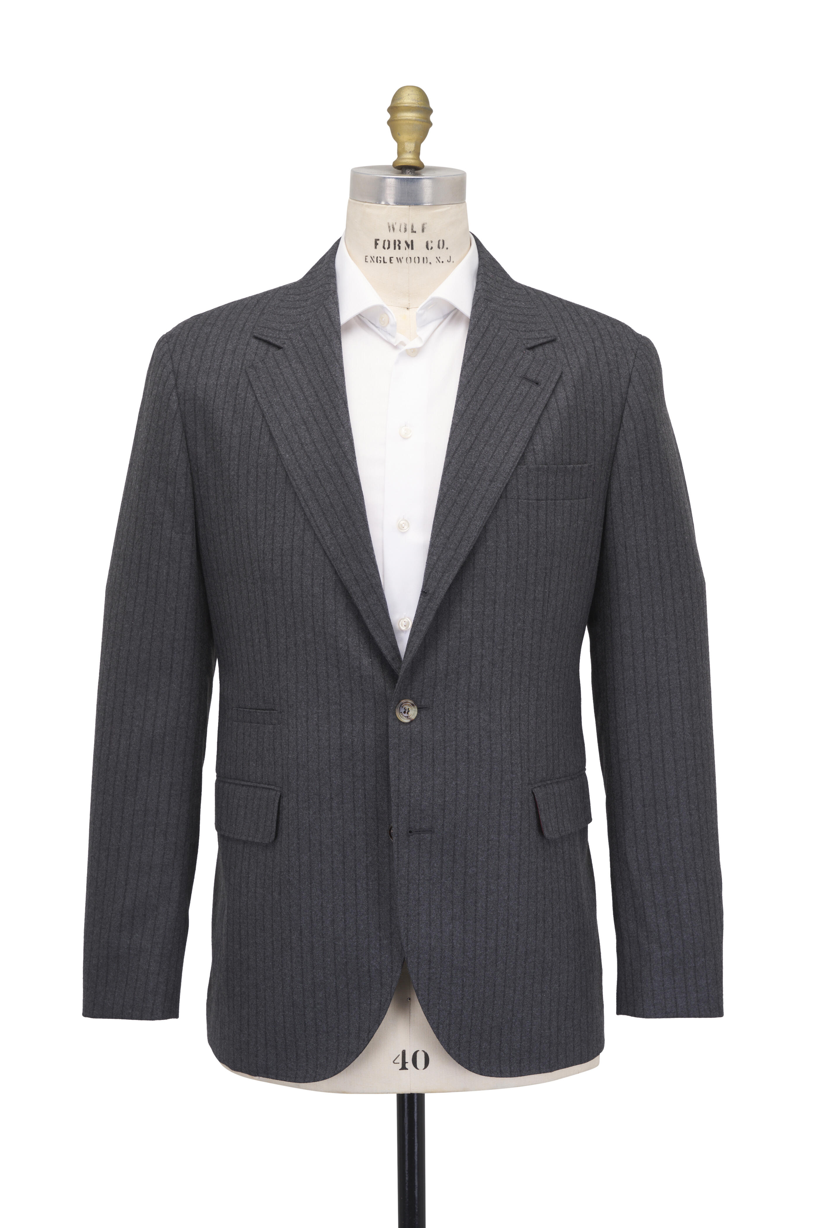 Brunello Cucinelli - Anthracite Pinstripe Wool Suit