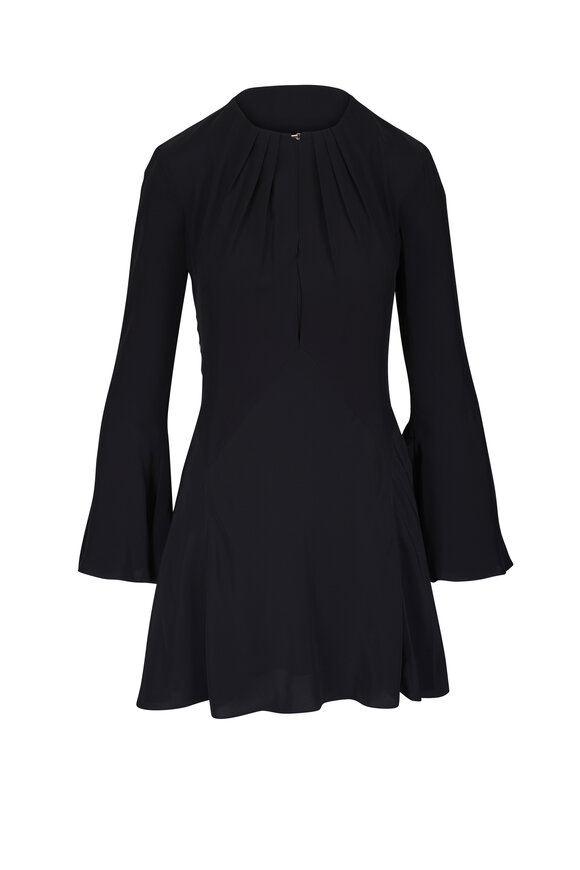 Veronica Beard Ezri Black Crepe Mini Dress