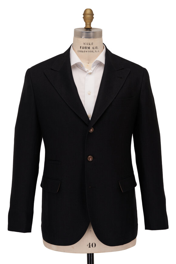 Brunello Cucinelli - Black Linen, Wool & Silk Blazer 