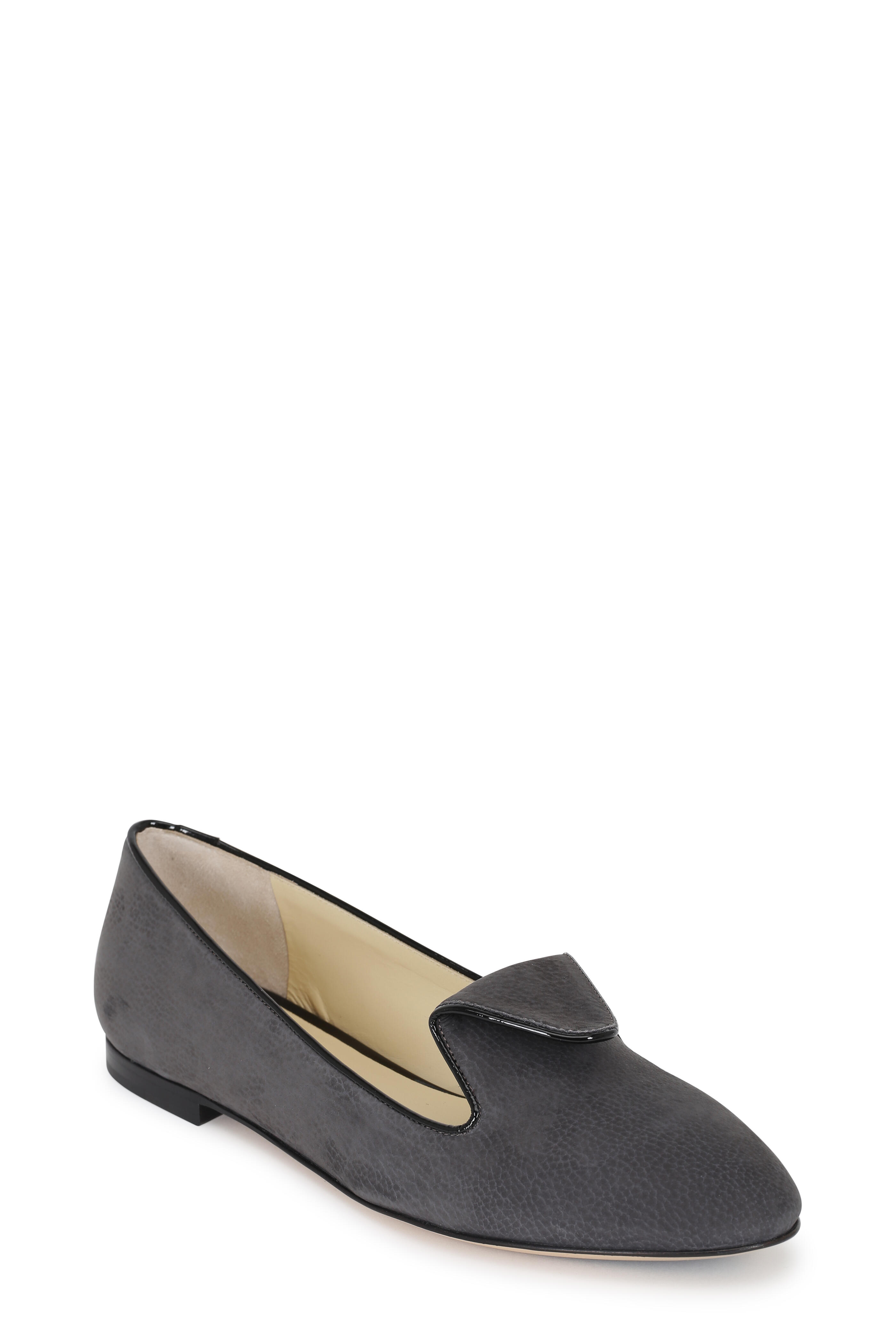 Sarah Flint - Andrea Slate Gray Suede Smoking Slipper