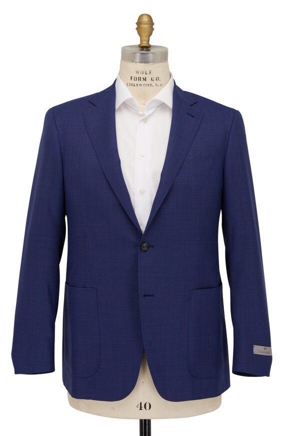 Canali - Kei Klein Blue Textured Wool Sportcoat