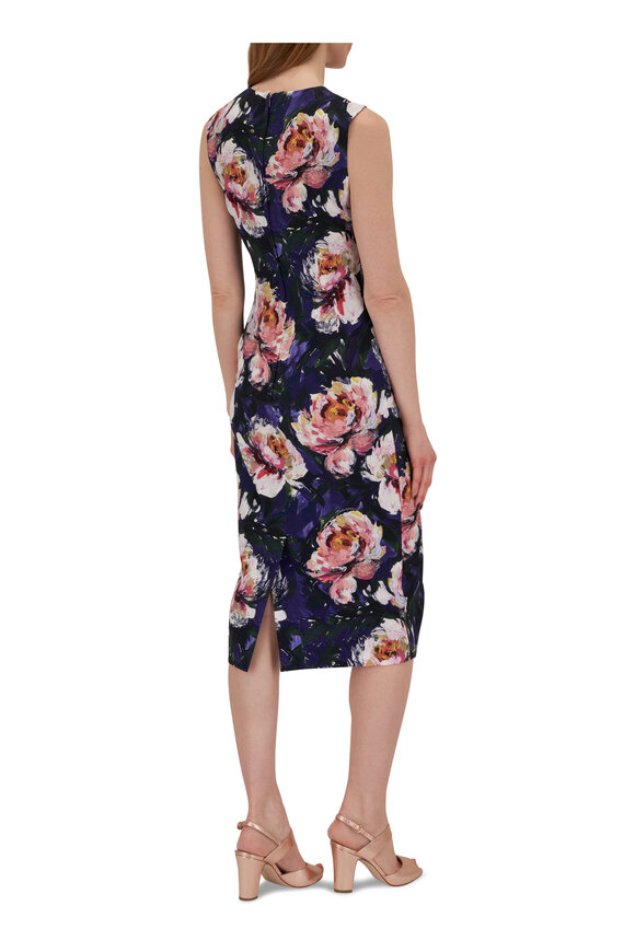 Dolce & Gabbana - Purple & Pink Painted Flower Midi Dress