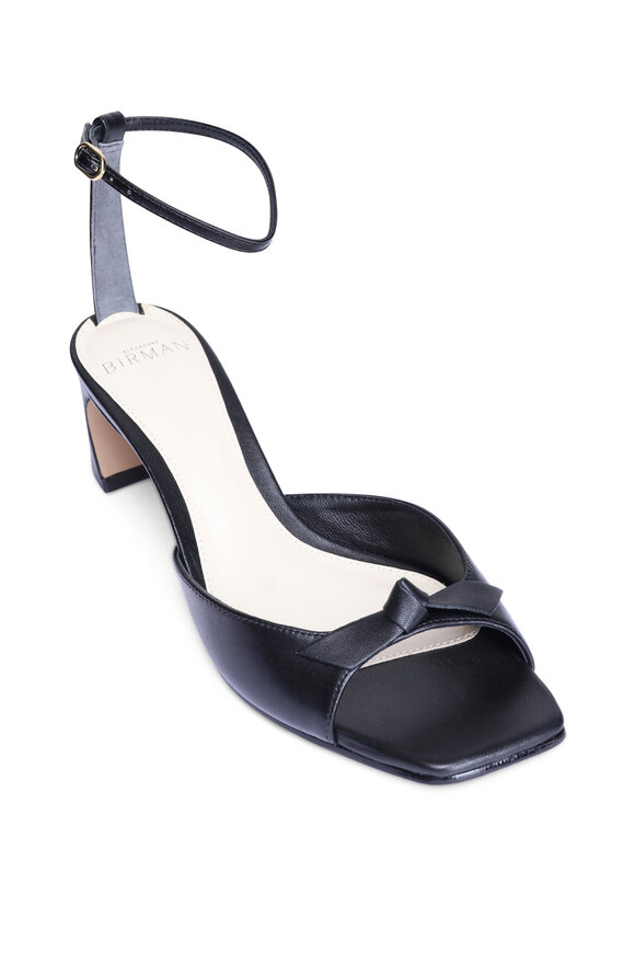 Alexandre Birman Clarita Black Leather Mid Sandal
