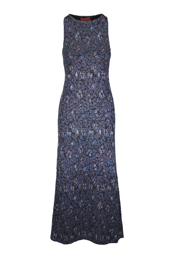 Missoni Blue Base Embellished Sequin Maxi Dress