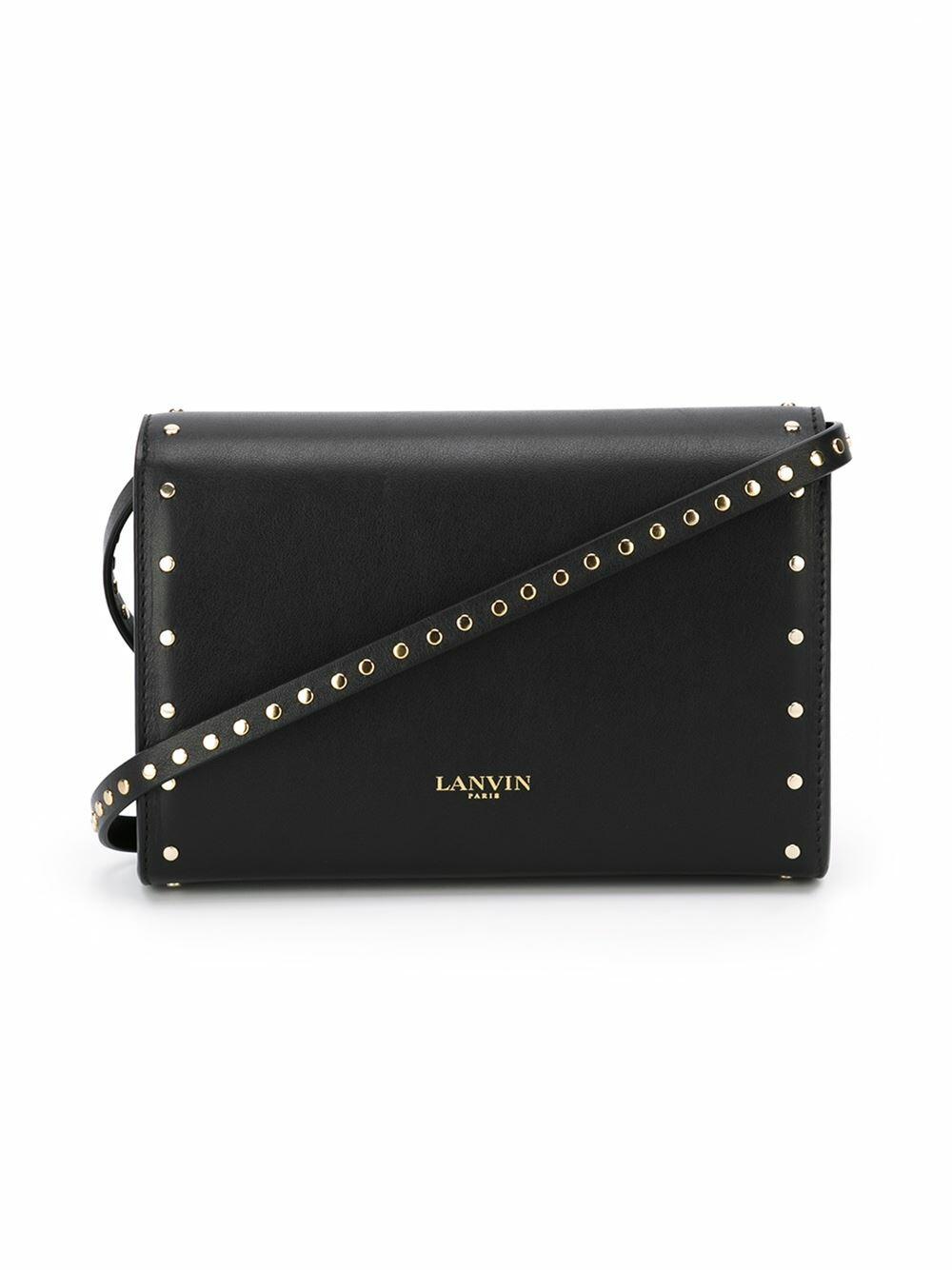 Lanvin - Black Leather Studded Essential Small Crossbody