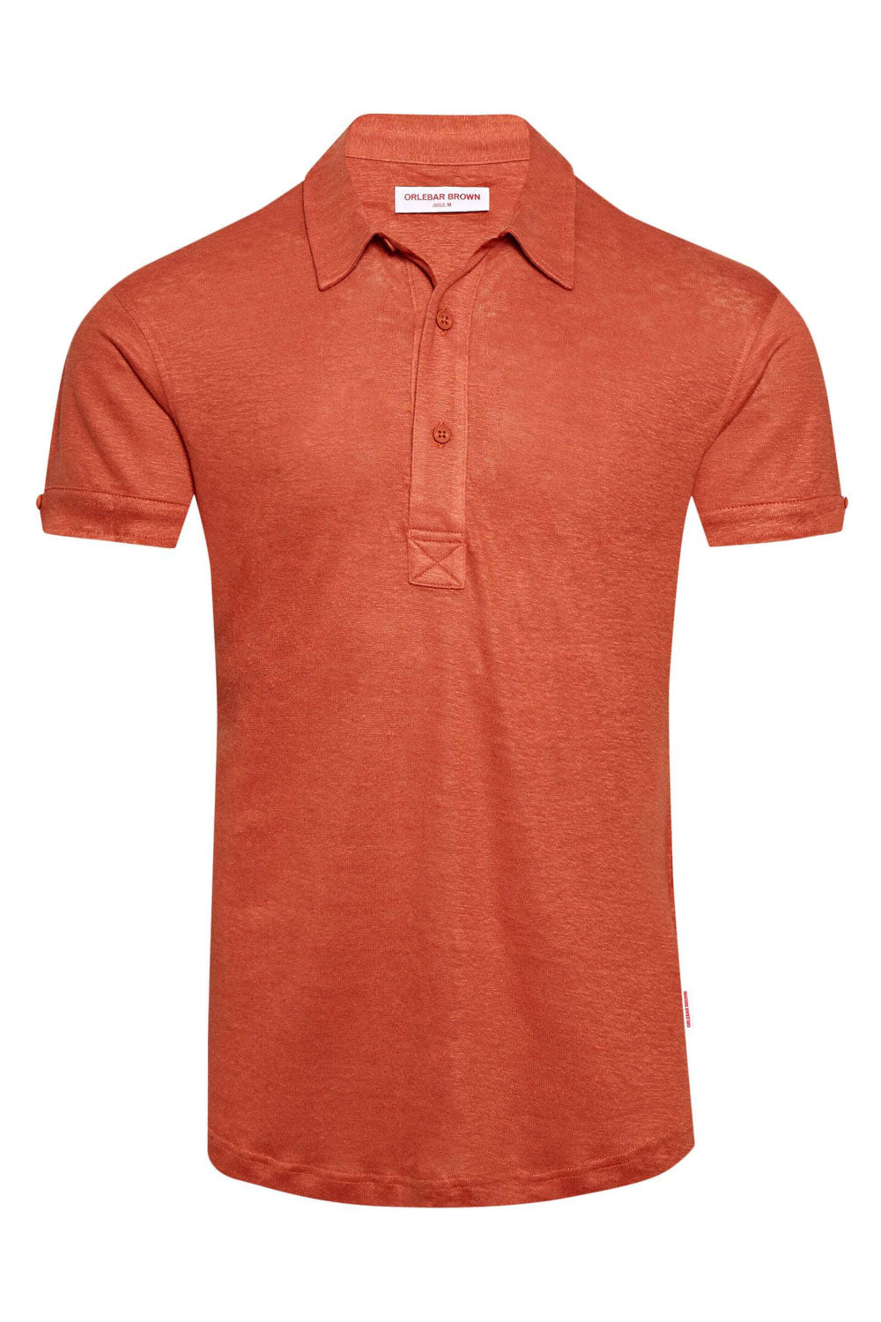 Orlebar Brown - Sebastian Linen Polo Shirt in Vintage Rose