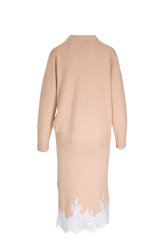 3.1 Phillip Lim - Beige French Tuck Lace Trim Knit Dress