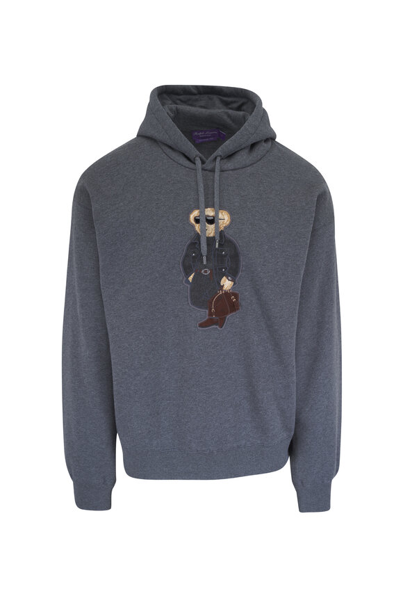 Ralph Lauren Purple Label Medium Gray Mélange Polo Bear Hoodie - view 1