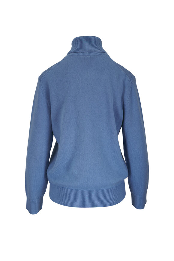 Michael Kors Collection Joan Lake Blue Cashmere Turtleneck - view 3