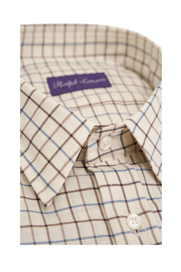 Ralph Lauren Purple Label - Taupe Multicolor Plaid Sport Shirt 