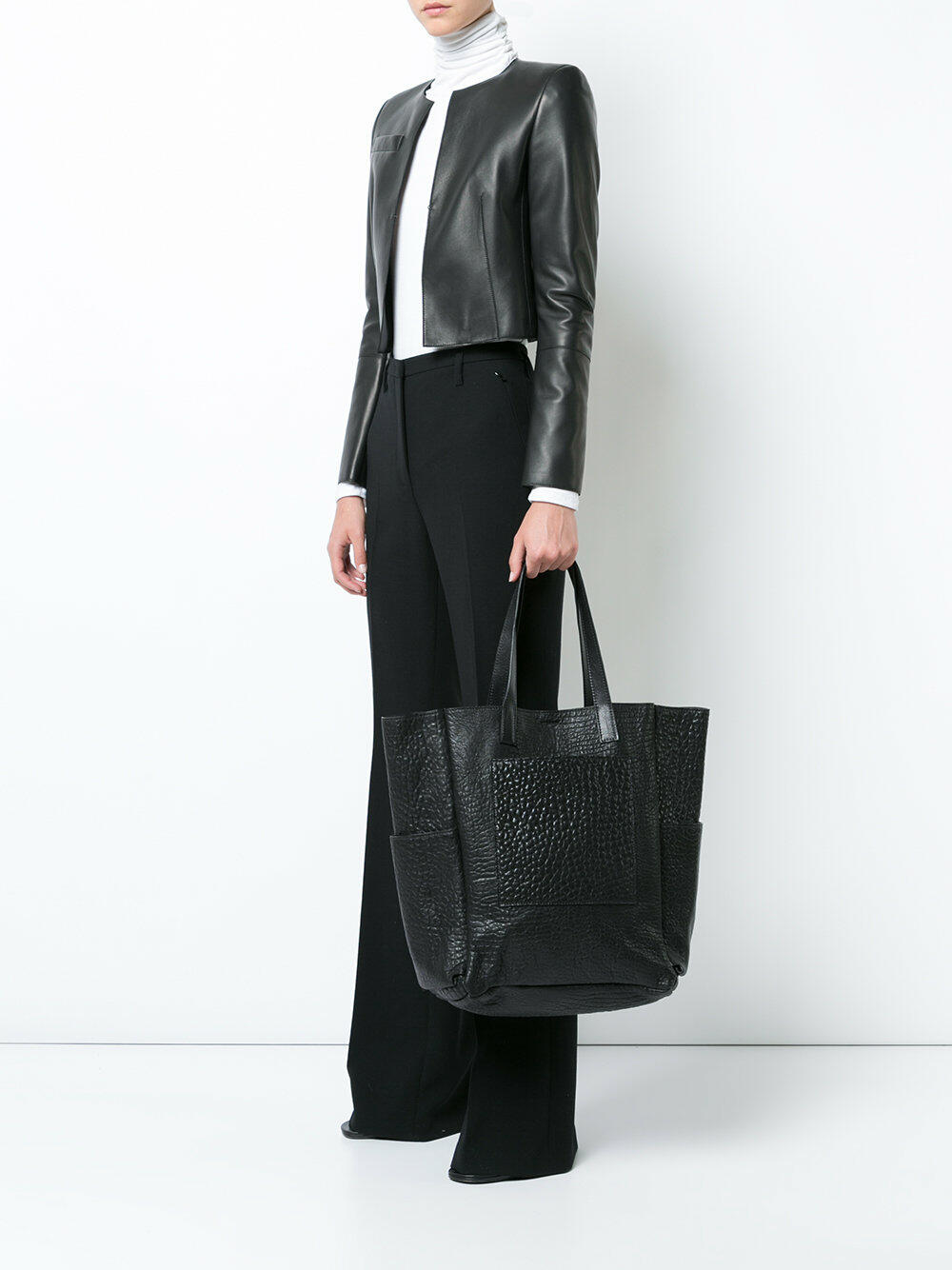 B May Bags - Black Washed Lamb Extra Large Tote