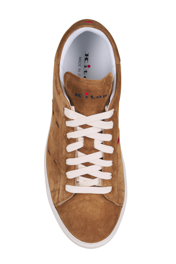 Kiton - Tan Suede Low Top Sneaker | Mitchell Stores